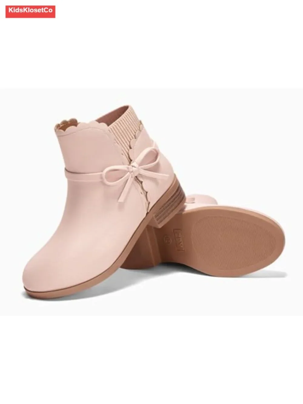 Girls Suede Ankle Booties Pull On Chunky Heel Fluffy Lining